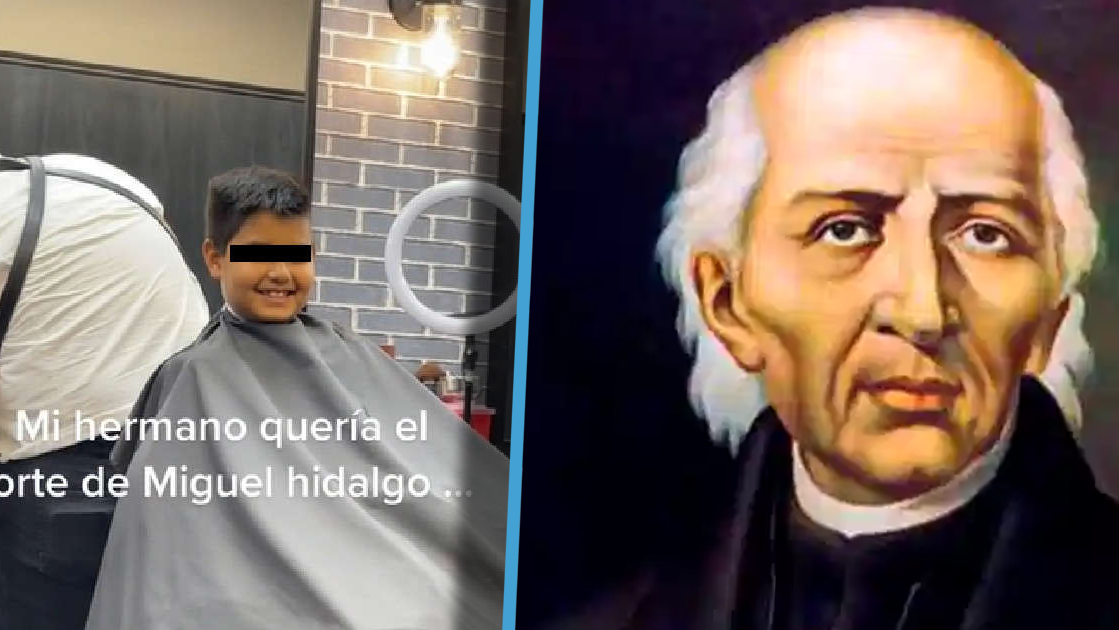 Niño se corta el cabello como Miguel Hidalgo pero el resultado lo hace llorar
