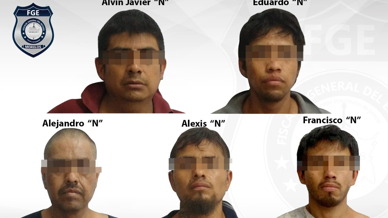 Cinco de diez detenidos en Atlatlahucan relacionados en homicidio y robo de moto en Atlatlahucan