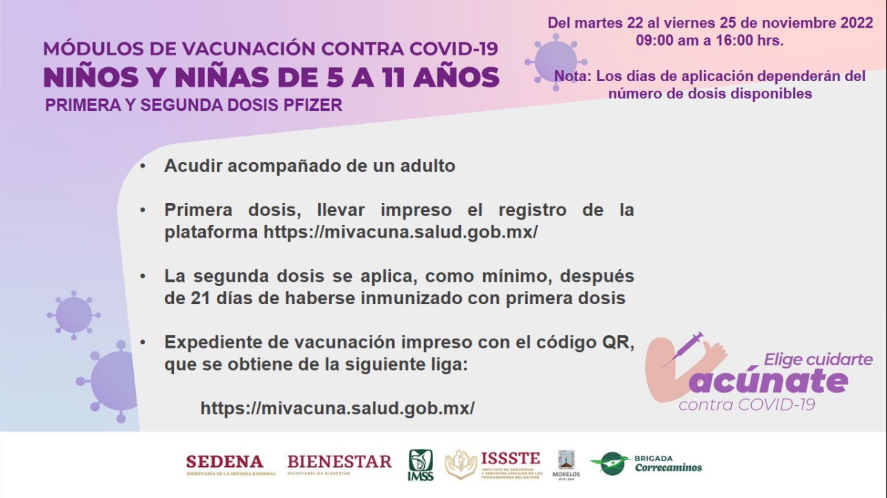 Piden a padres de familia vacunar a menores contra COVID-19