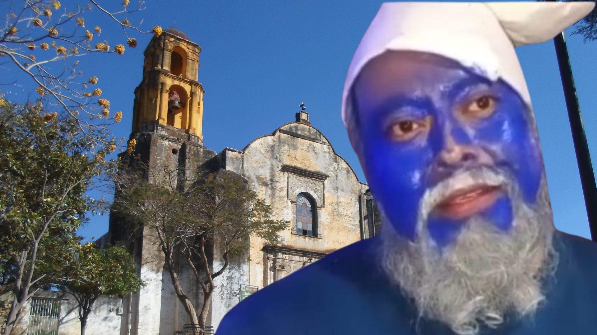 Alcalde de Ocuituco se hace el chistoso disfrazándose de papá pitufo