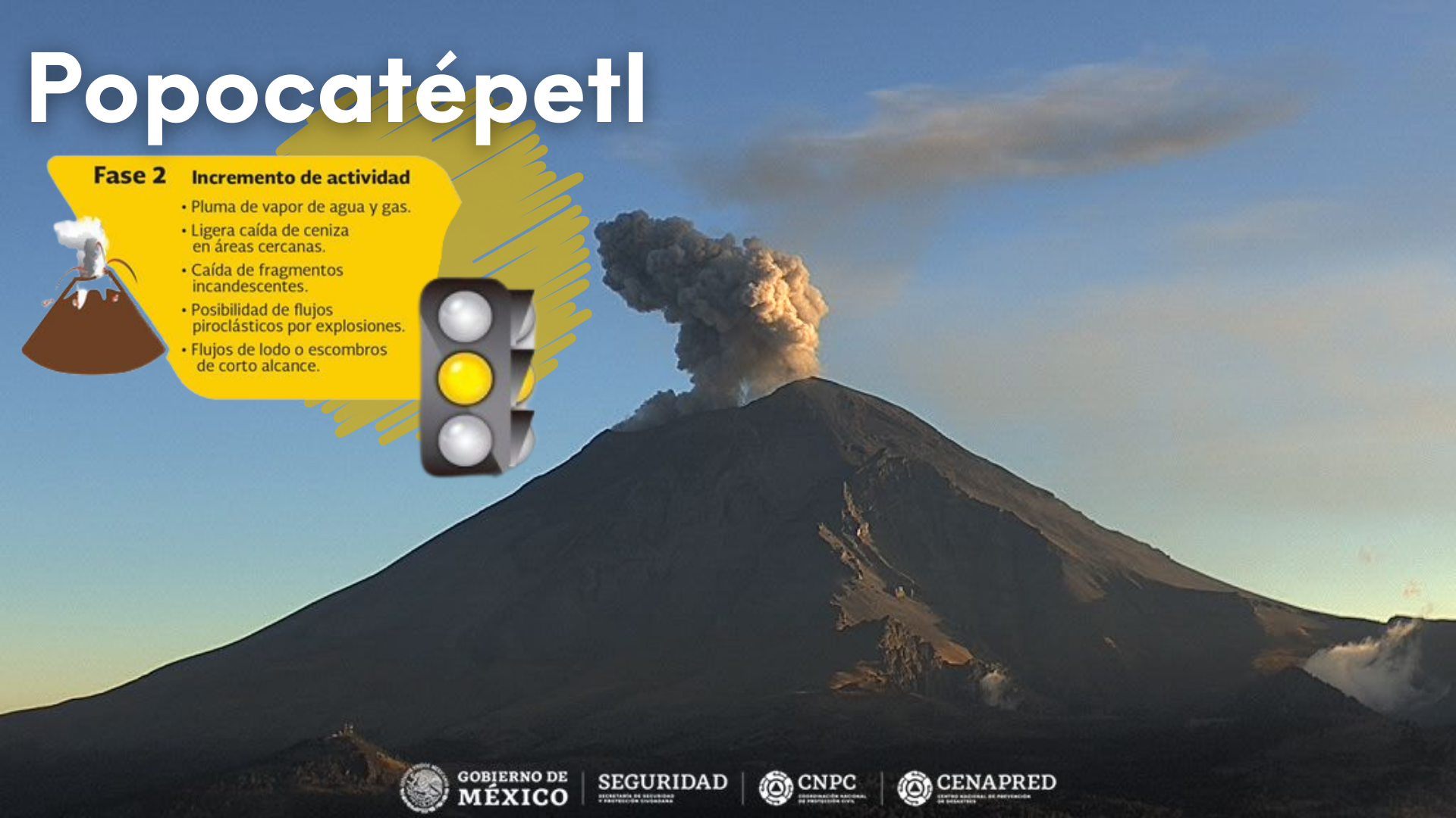 116 exhalaciones se reportaron que tuvo Popocatépetl en las últimas horas