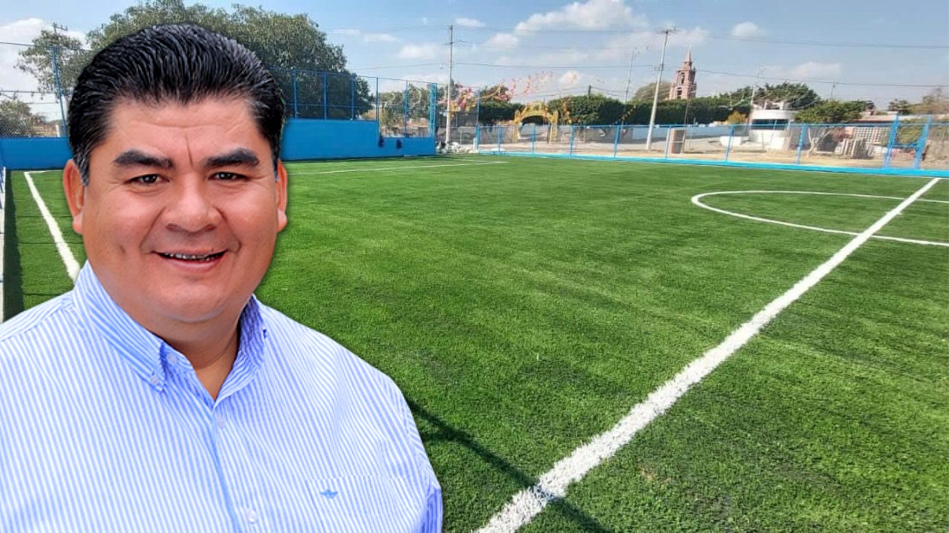 A punto de concluir trabajos de cancha deportiva en Huexca