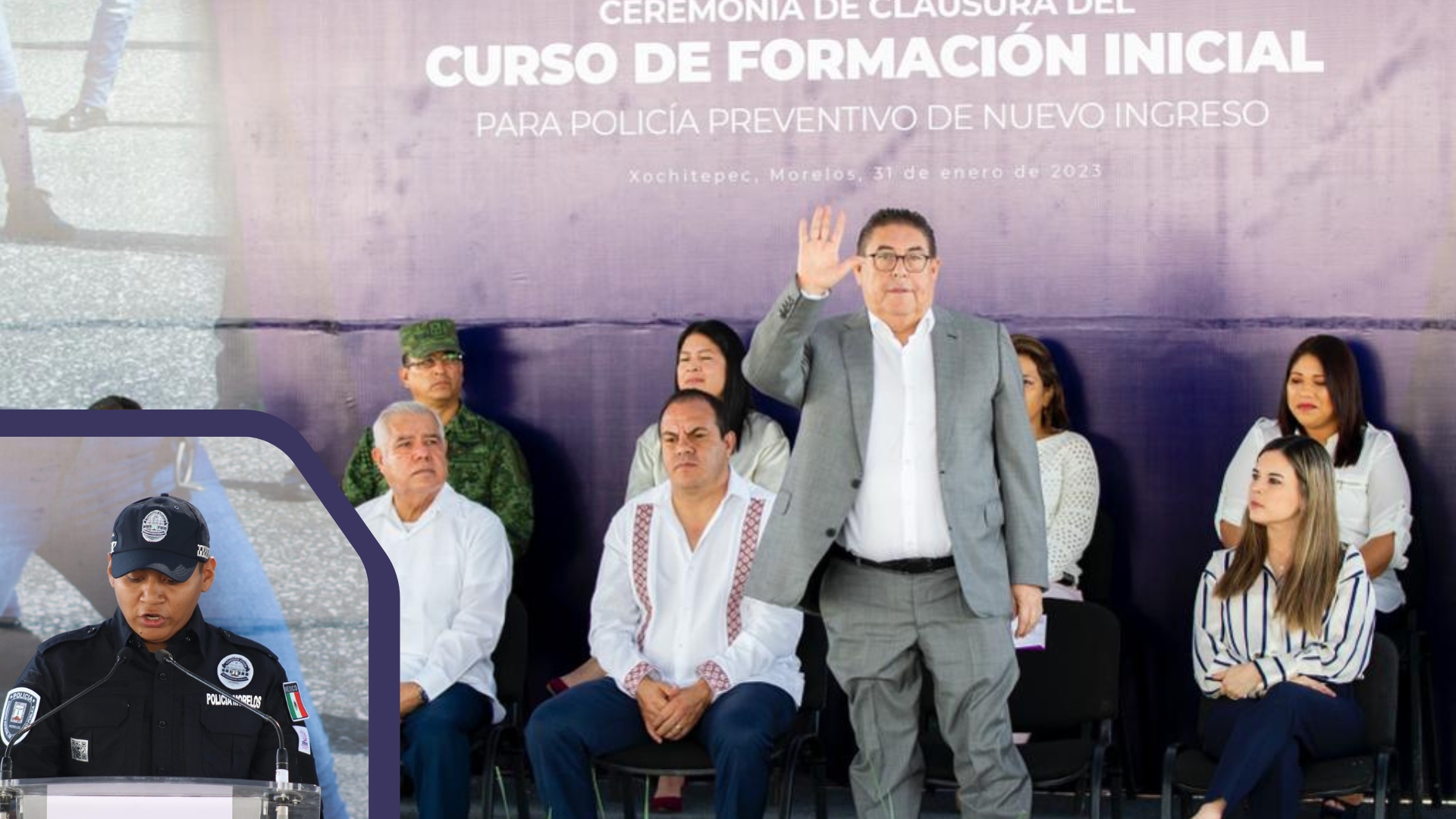 Apadrina Víctor Mercado a 87 nuevos policías municipales y estatales