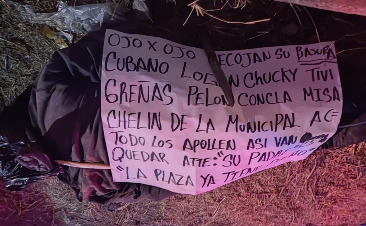 Dejan cuerpo sin vida con narcomensaje en Tepalcingo