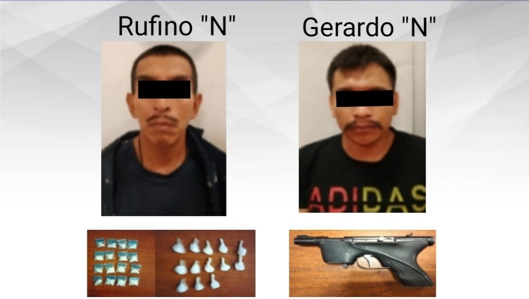 Caen dos hombres en posesión de arma de fuego y sustancias ilícitas