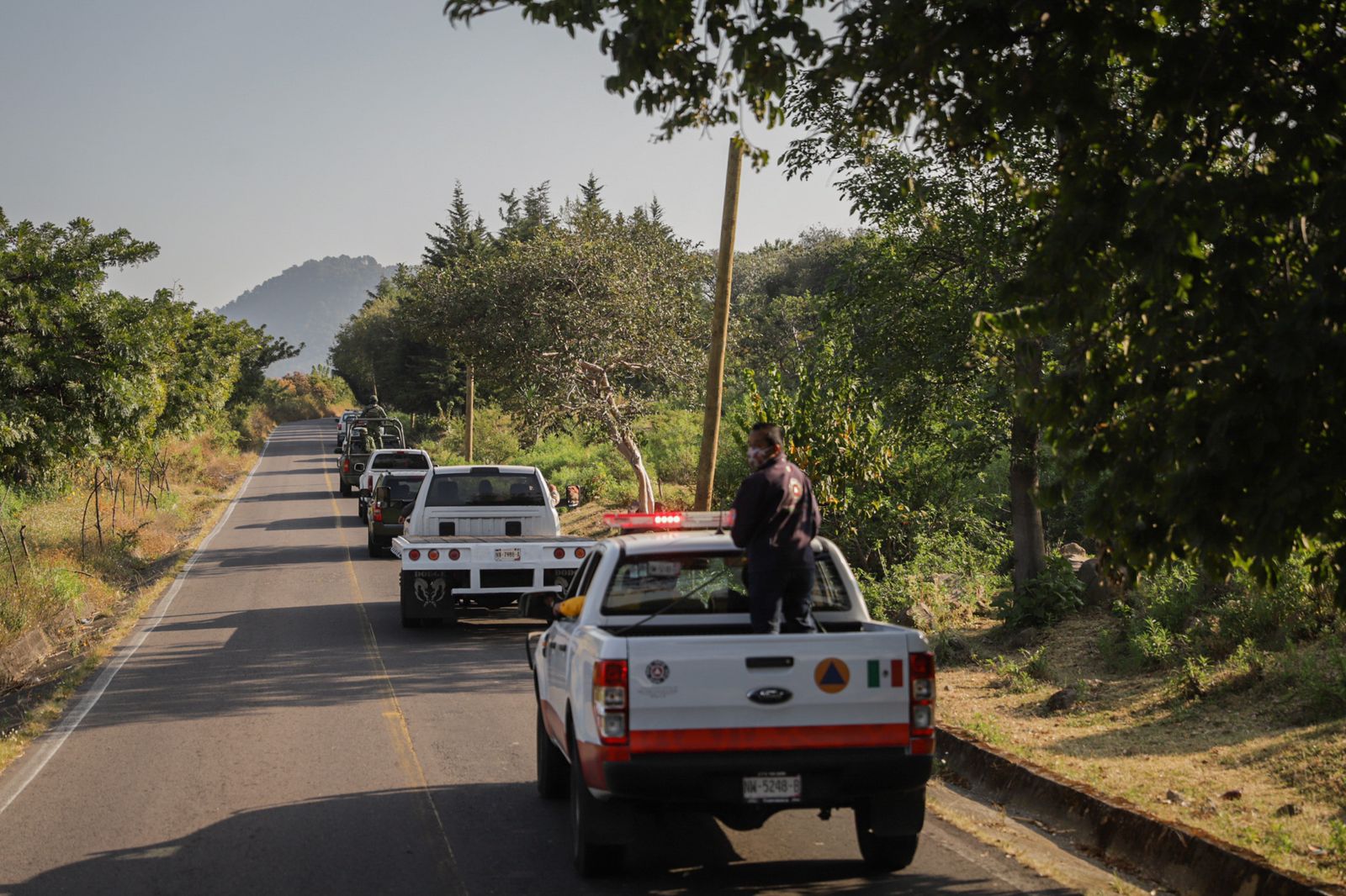 En mal estados caminos secundarios del Popocatépetl