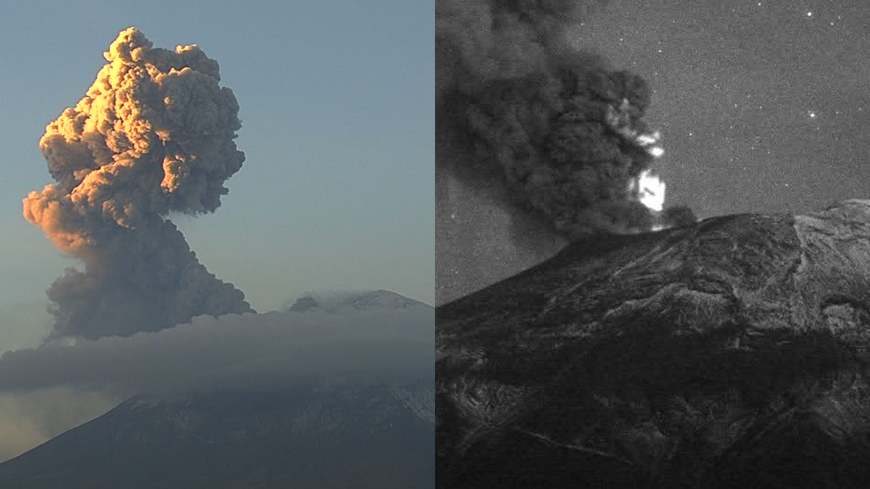 Registra volcán Popocatépetl 3 explosiones en las últimas horas