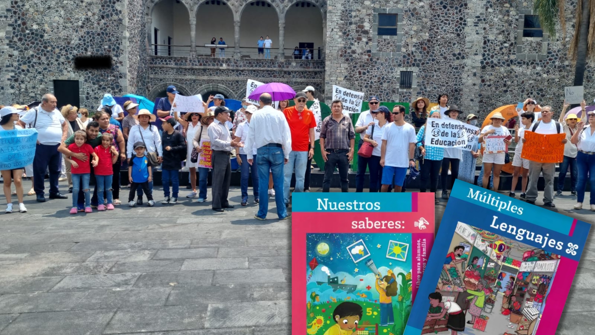 Marchan solo 100 personas en Cuernavaca contra libros de texto de la SEP