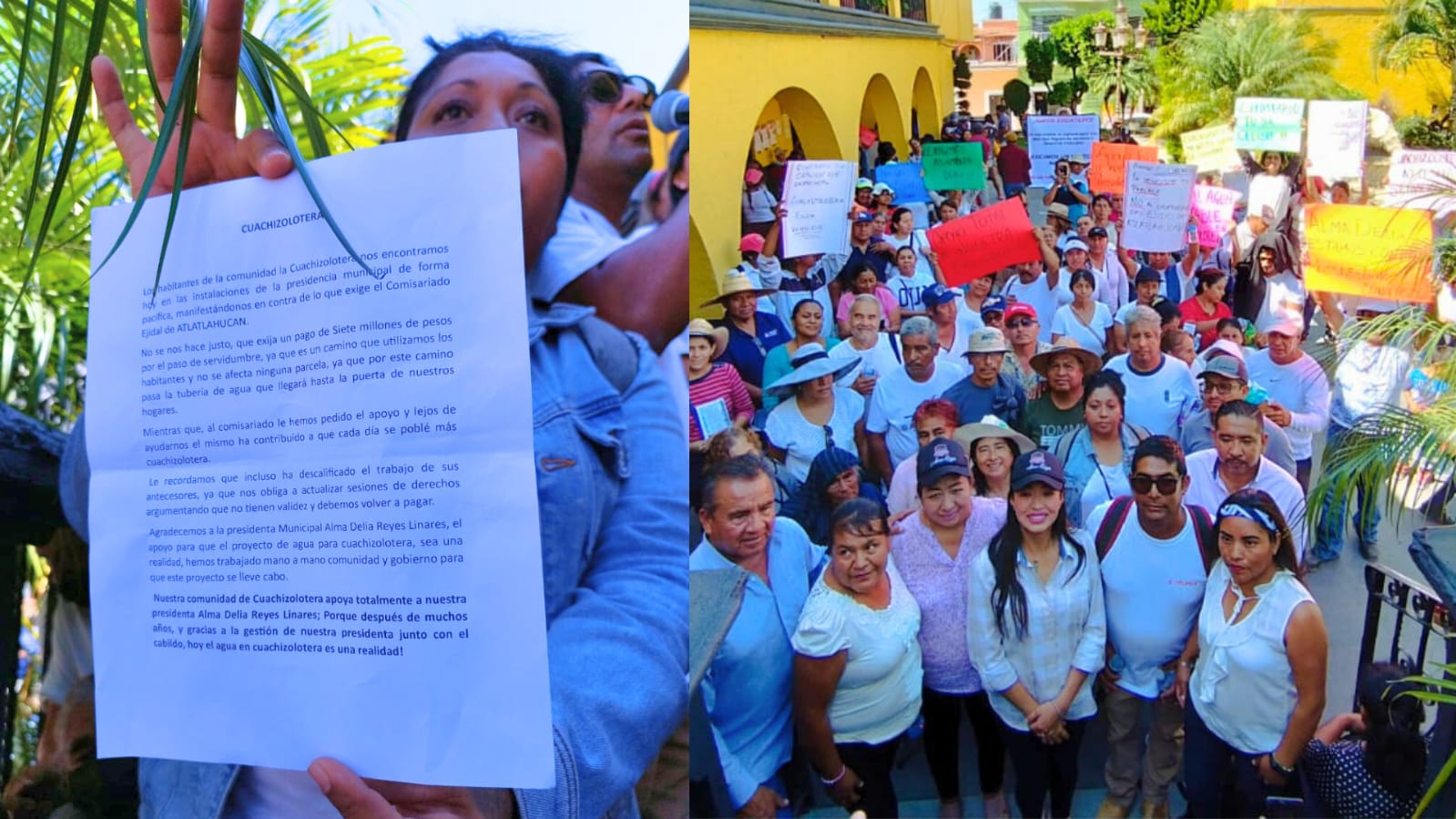 Defienden habitantes de la Cuachizolotera a presidenta de Atlatláhucan
