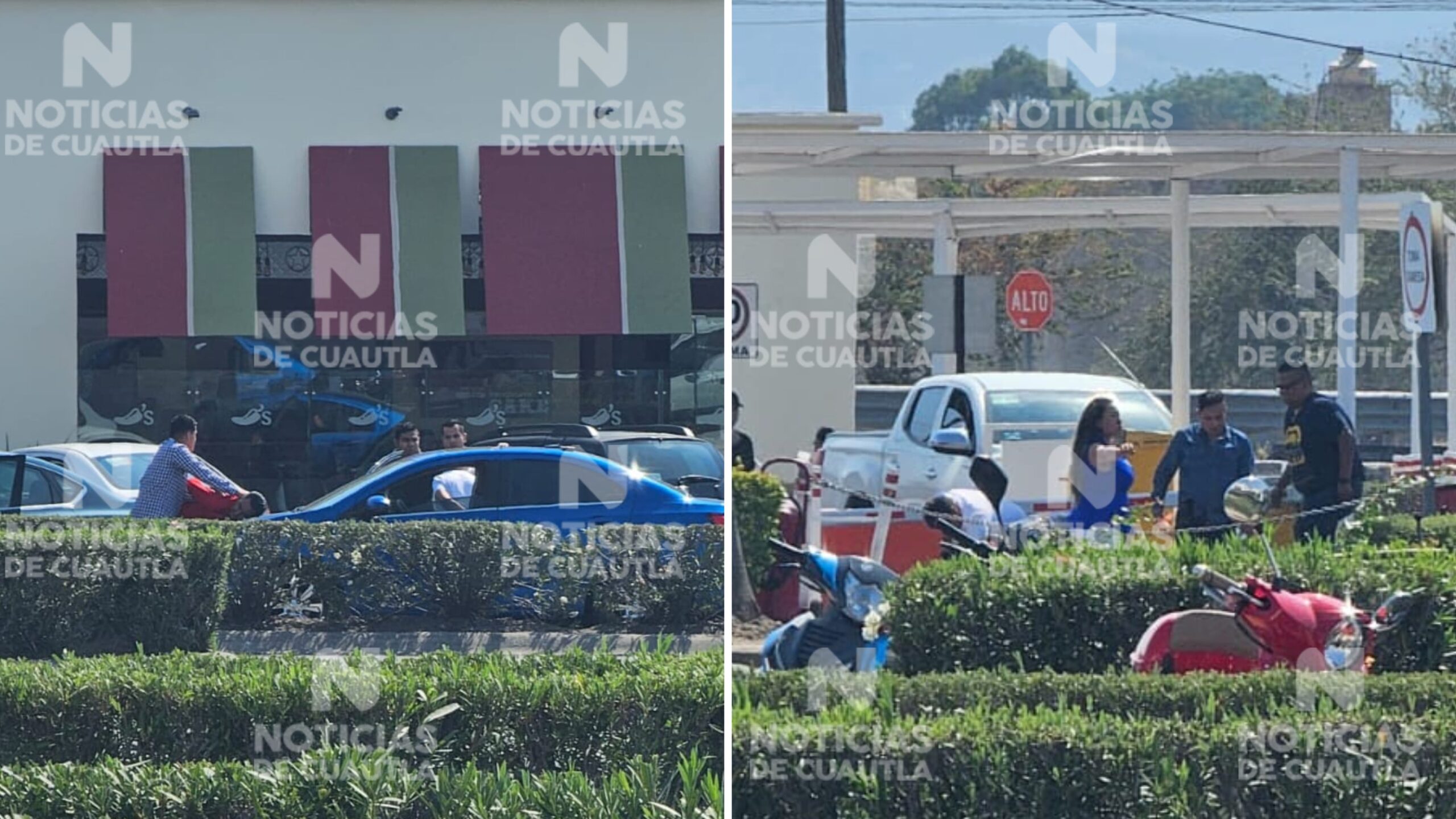 En operativo en plaza los atrios, logra UECS detención de 4 sujetos