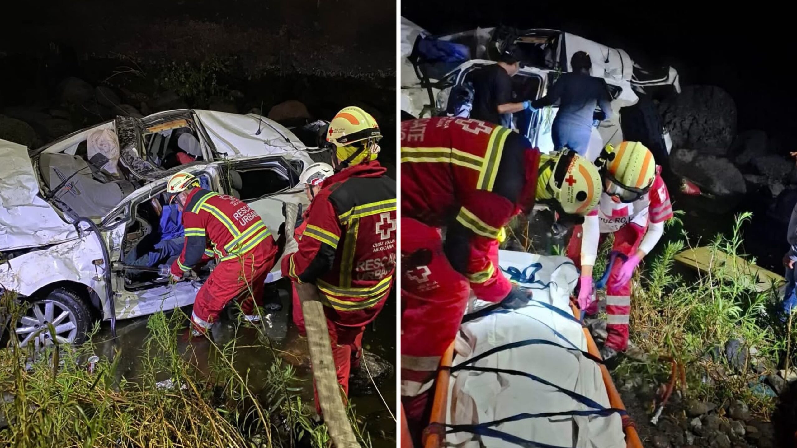 Muere hombre tras caer con su automovil en barranca en Ayala