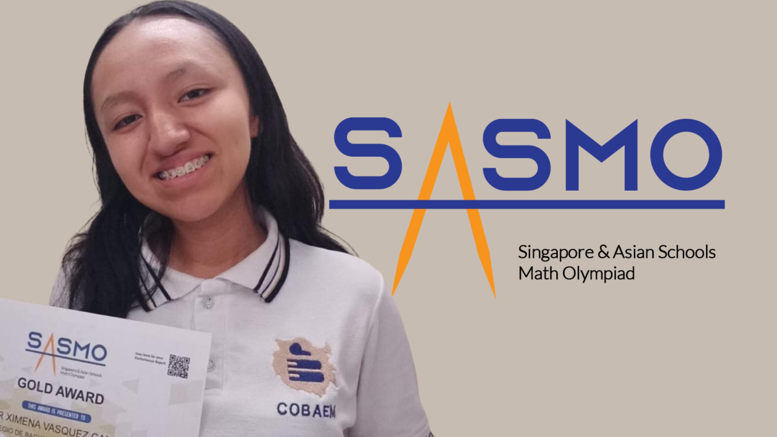 Logra alumna del COBAEM medalla de oro en Olimpiada Internacional de Matemáticas