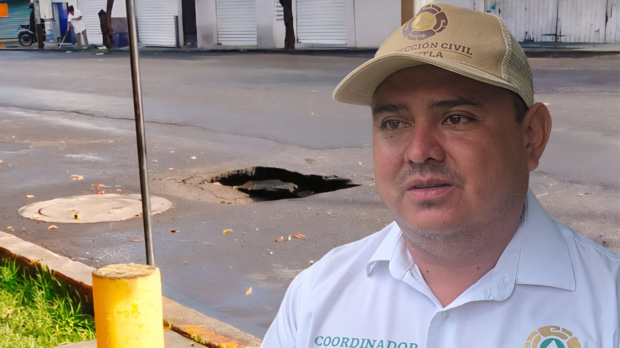 Atiende PC socavón en Plan de Ayala ocasionado por las lluvias