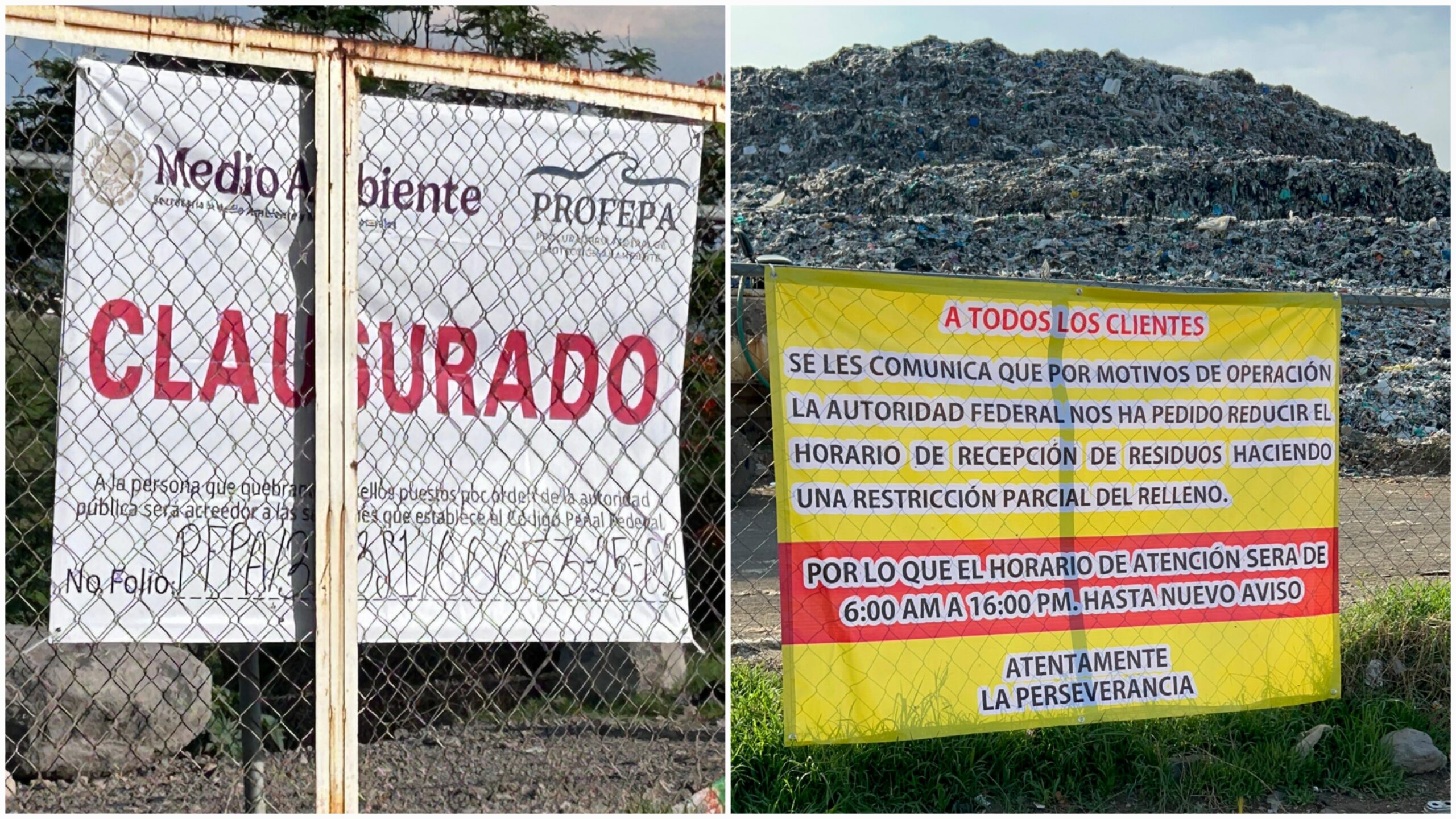 PROFEPA clausura de manera parcial relleno sanitario La Perseverancia
