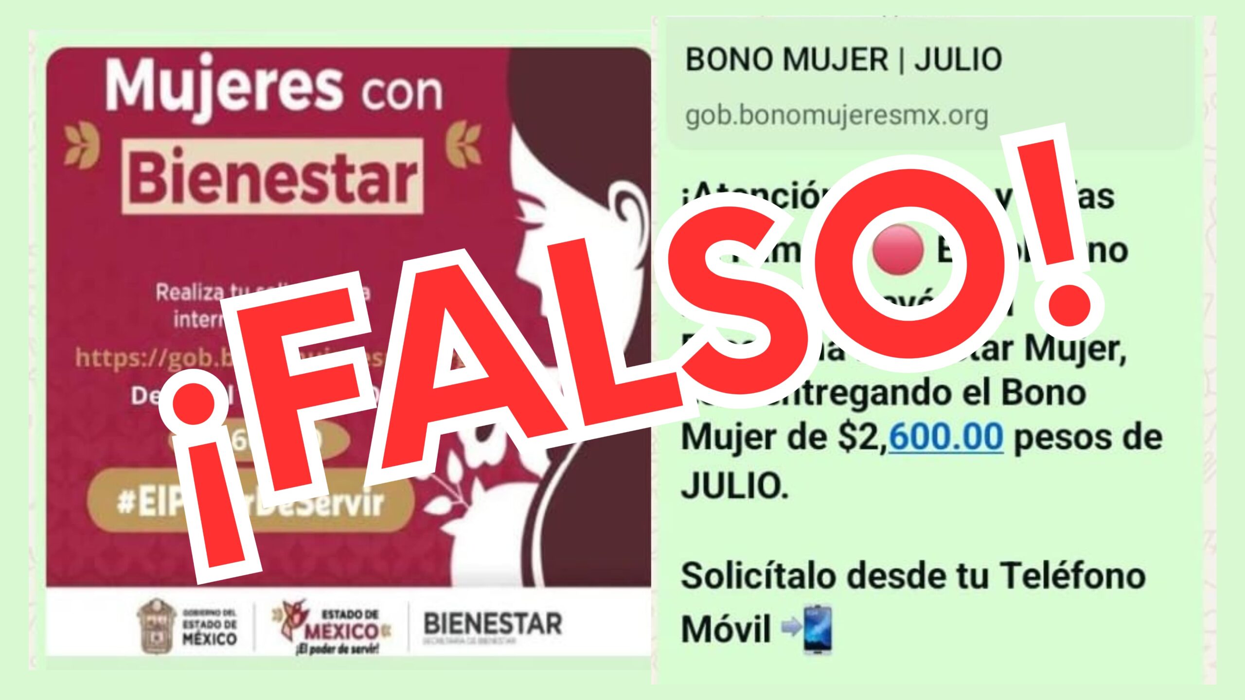 Es falso que hay «Bono Mujer Bienestar”