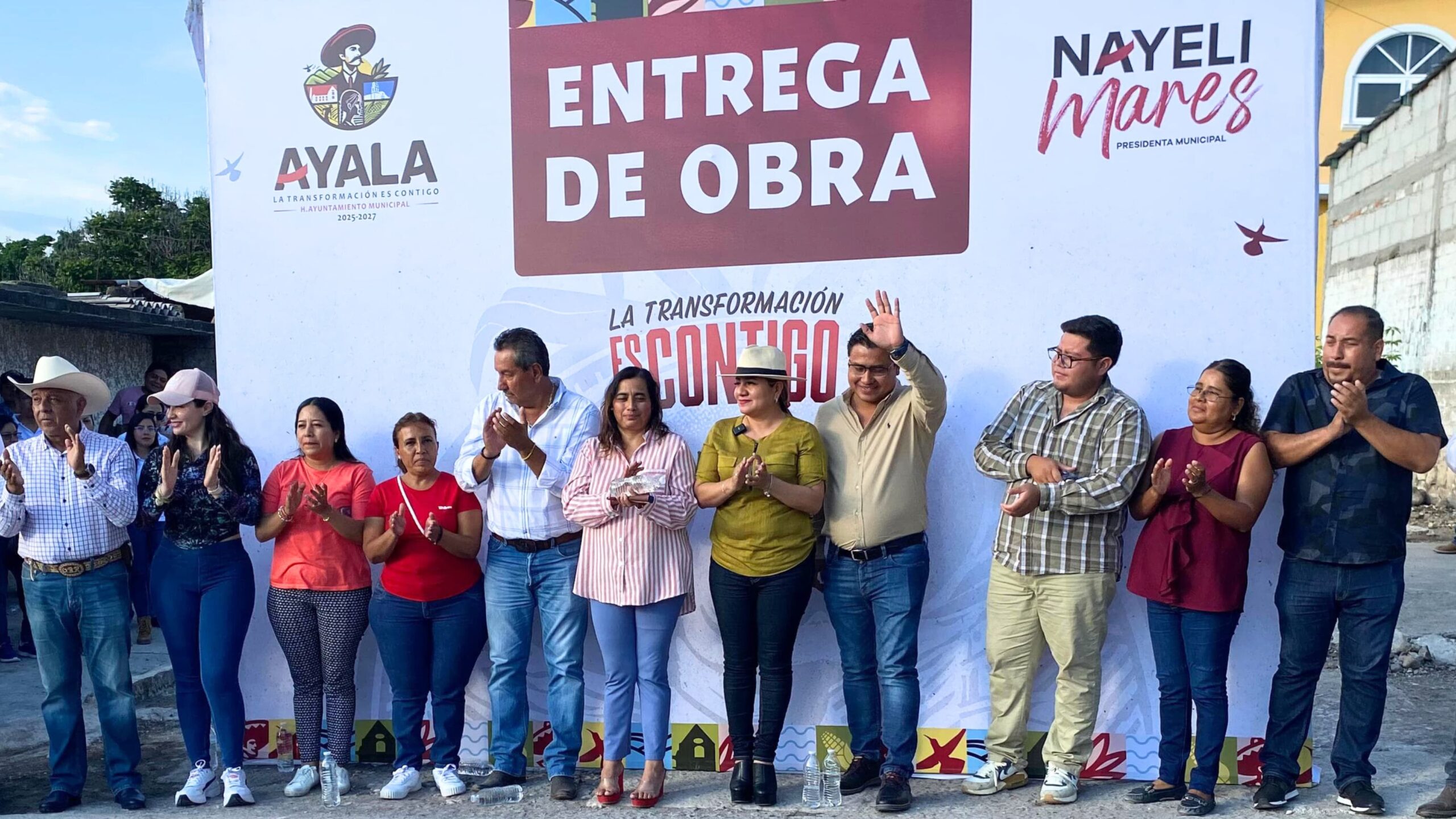 Alcaldesa Nayeli Mares entrega obra de drenaje en Xalostoc