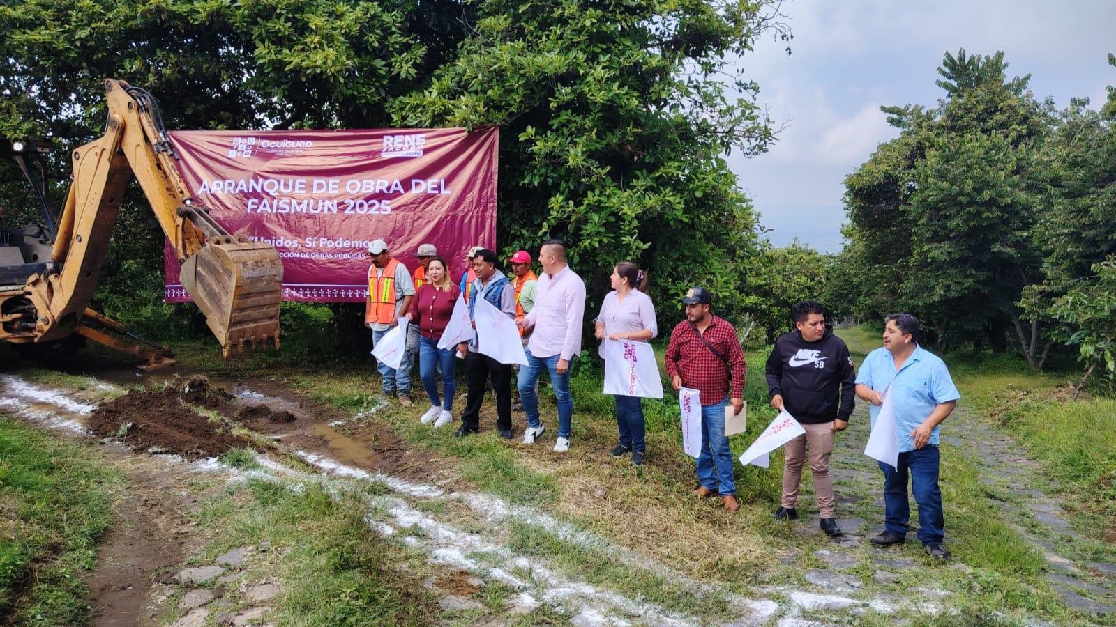 Encabeza René Jacobo arranque de obra de drenaje sanitario en Jumiltepec