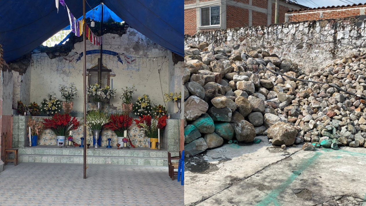 Esperan vecinos de Tetelcingo reconstrucción de la iglesia de San Nicolás Tolentino