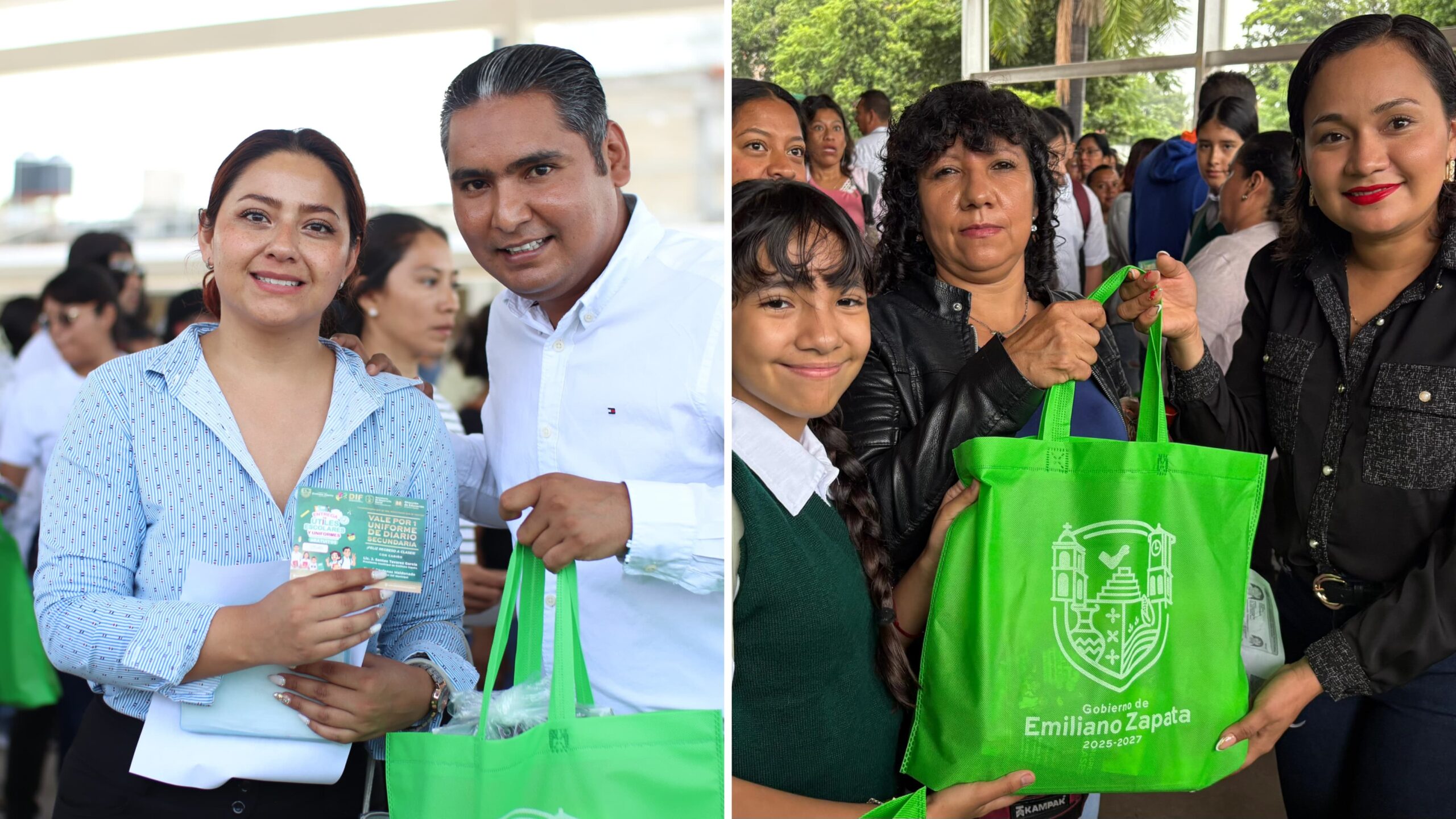 Entrega Santos Tavarez  útiles y uniformes escolares a estudiantes de Emiliano Zapata