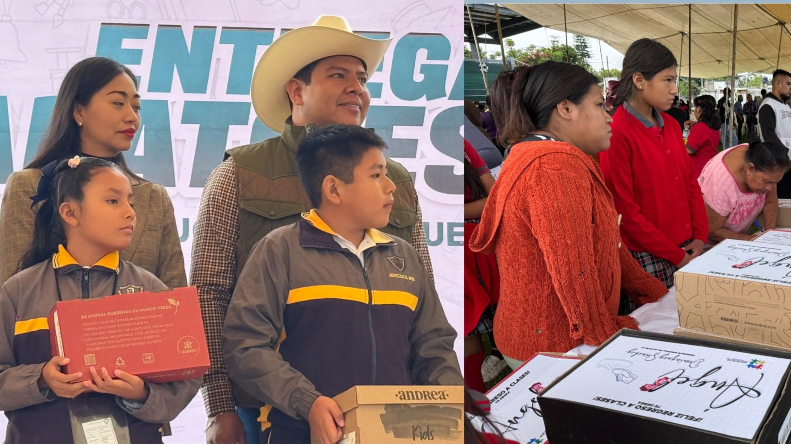 Entrega Ángel Augusto zapatos escolares a estudiantes de Jantetelco
