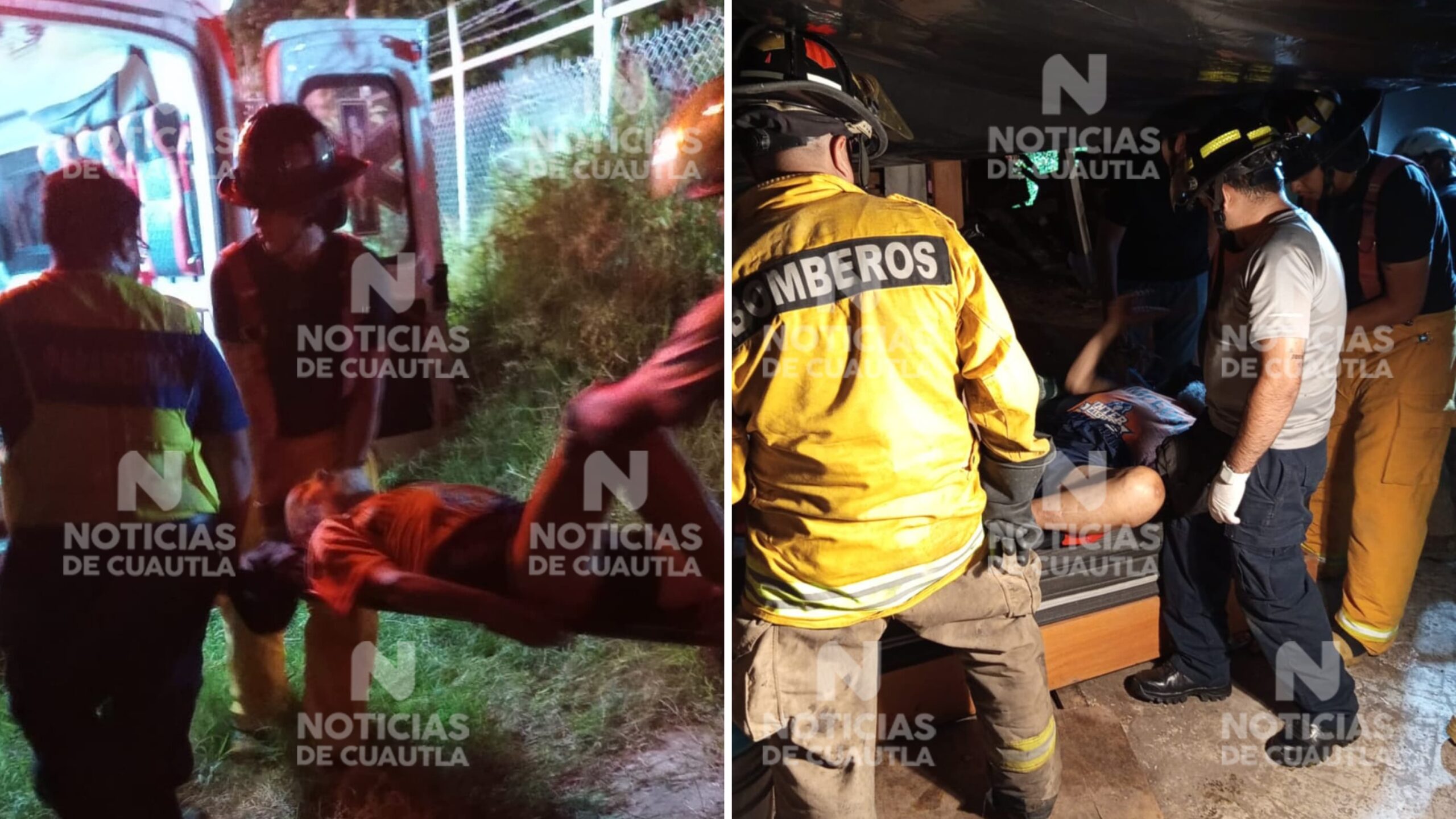 Rescata bomberos a hombre tras caerle techo en Cuautla