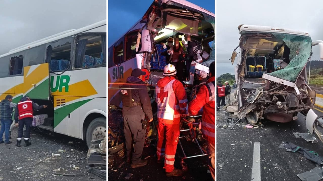 Choque de autobús en la México-Cuautla deja 16 heridos; cuatro graves