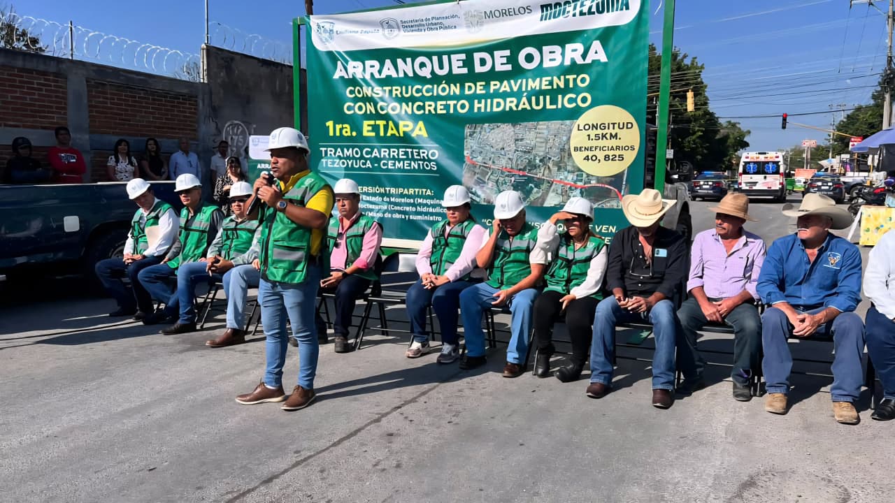Arranca pavimentación en tramo Tezoyuca–Cementos de Emiliano Zapata