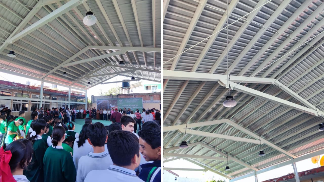 Gobierno de Cuautla Entrega Techumbre en Telesecundaria Plan de Ayala