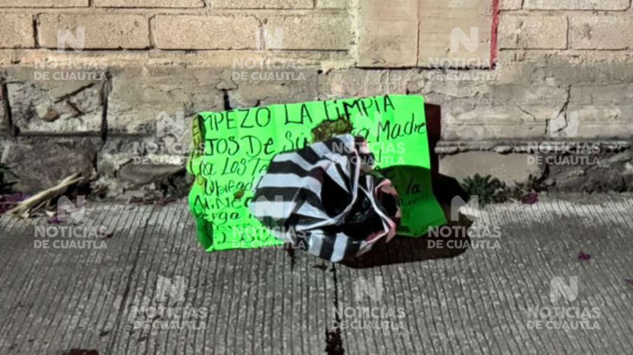 Dejan una cabeza humana con un narco mensaje en Yecapixtla