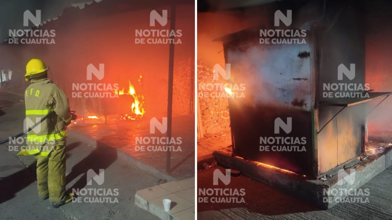 Incendian puesto de comida frente al Hospital General de Cuautla esta madrugada