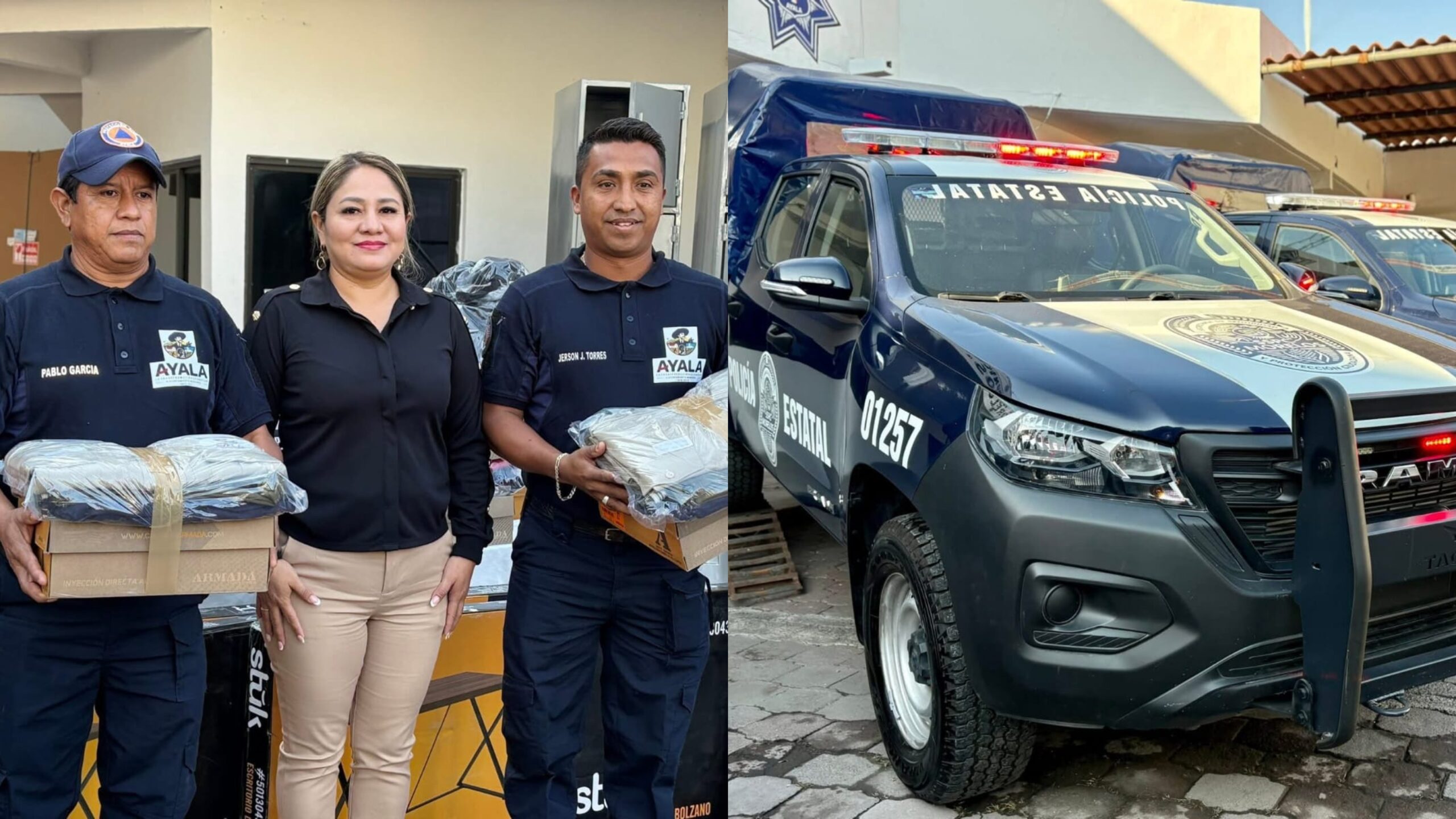Entrega Nayeli Mares uniformes y patrullas a la Policía Municipal
