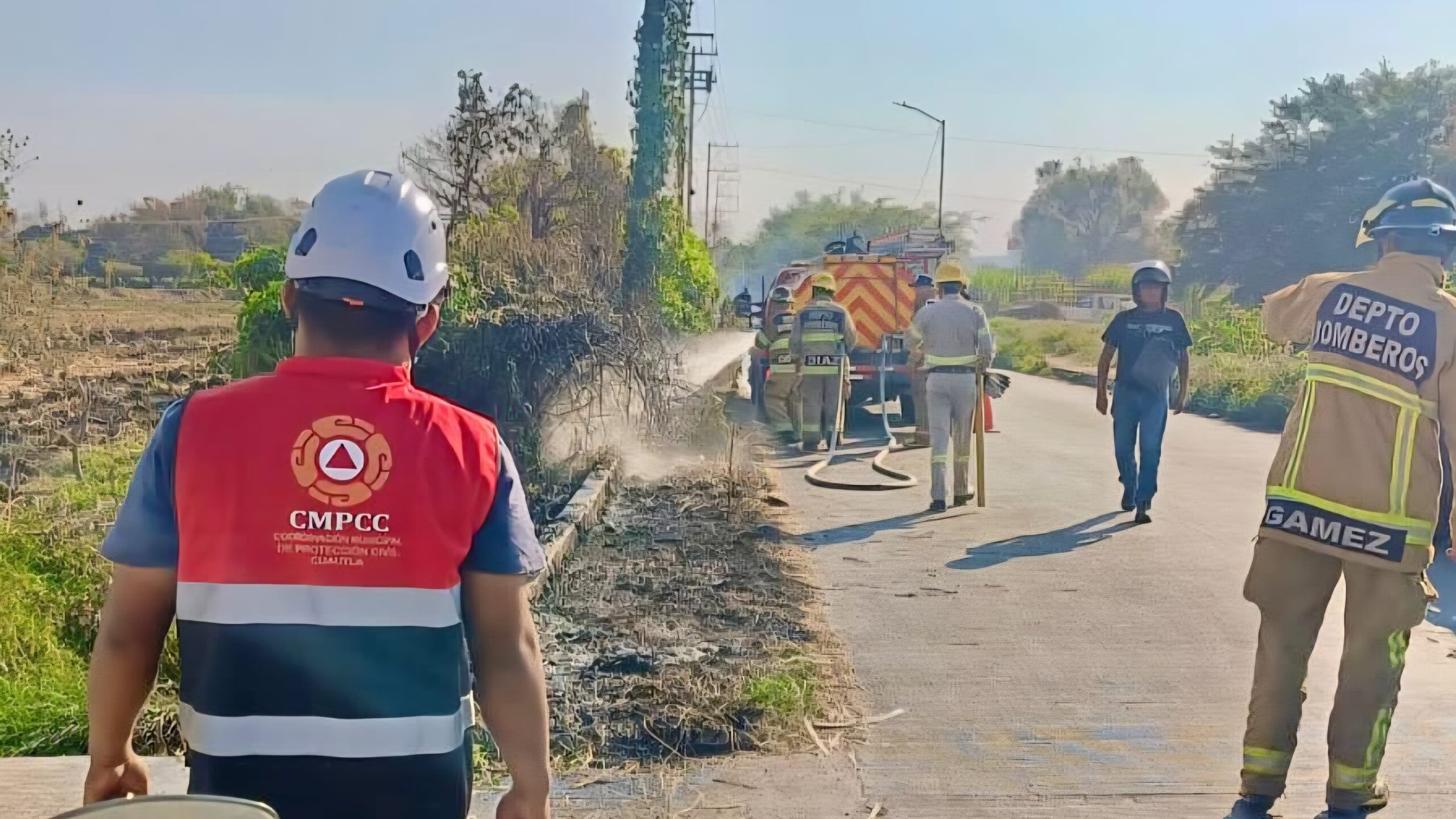 Atienden incendio en terreno baldío de la avenida Ferrocarril