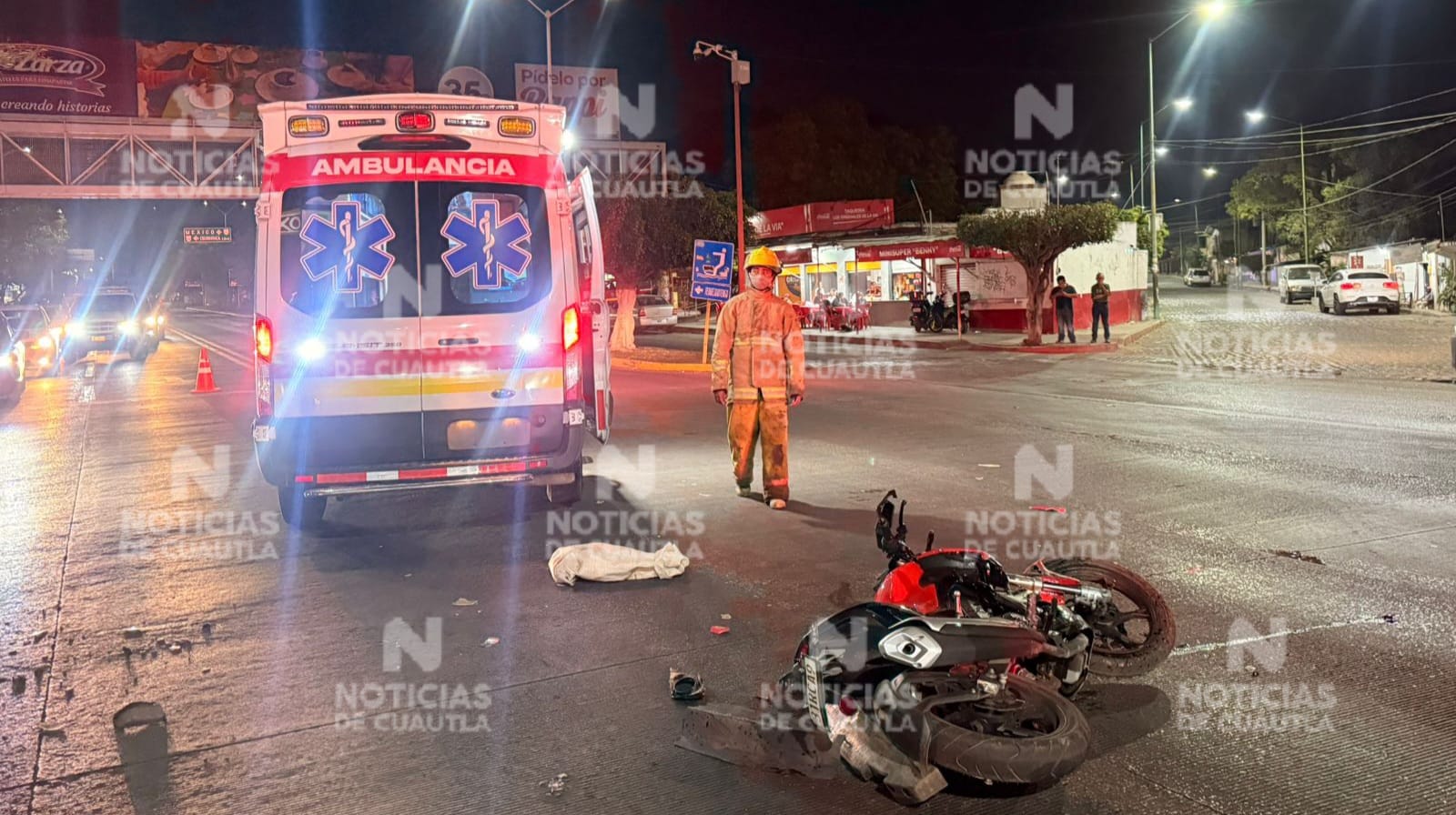 Motociclista queda inconsciente tras fuerte accidente en Cuautlixco