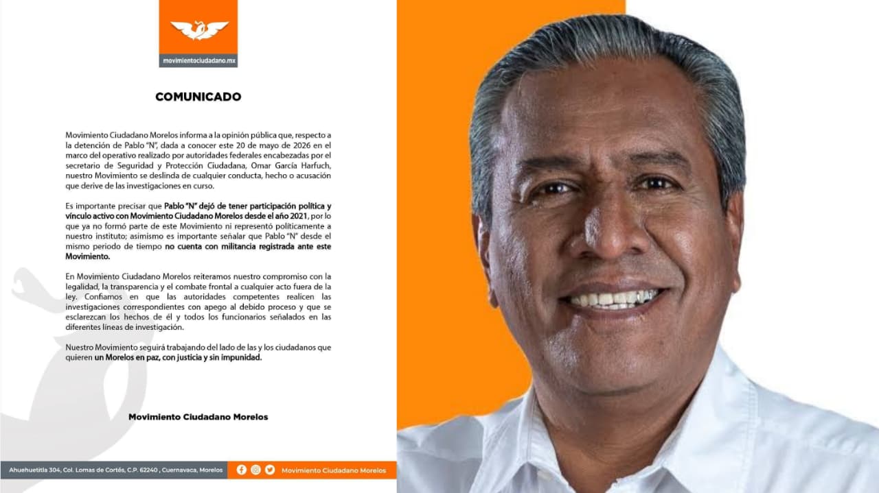 Se deslinda MC de Pablo Portillo tras ser detenido en «Operativo Enjambre» en Cuautla