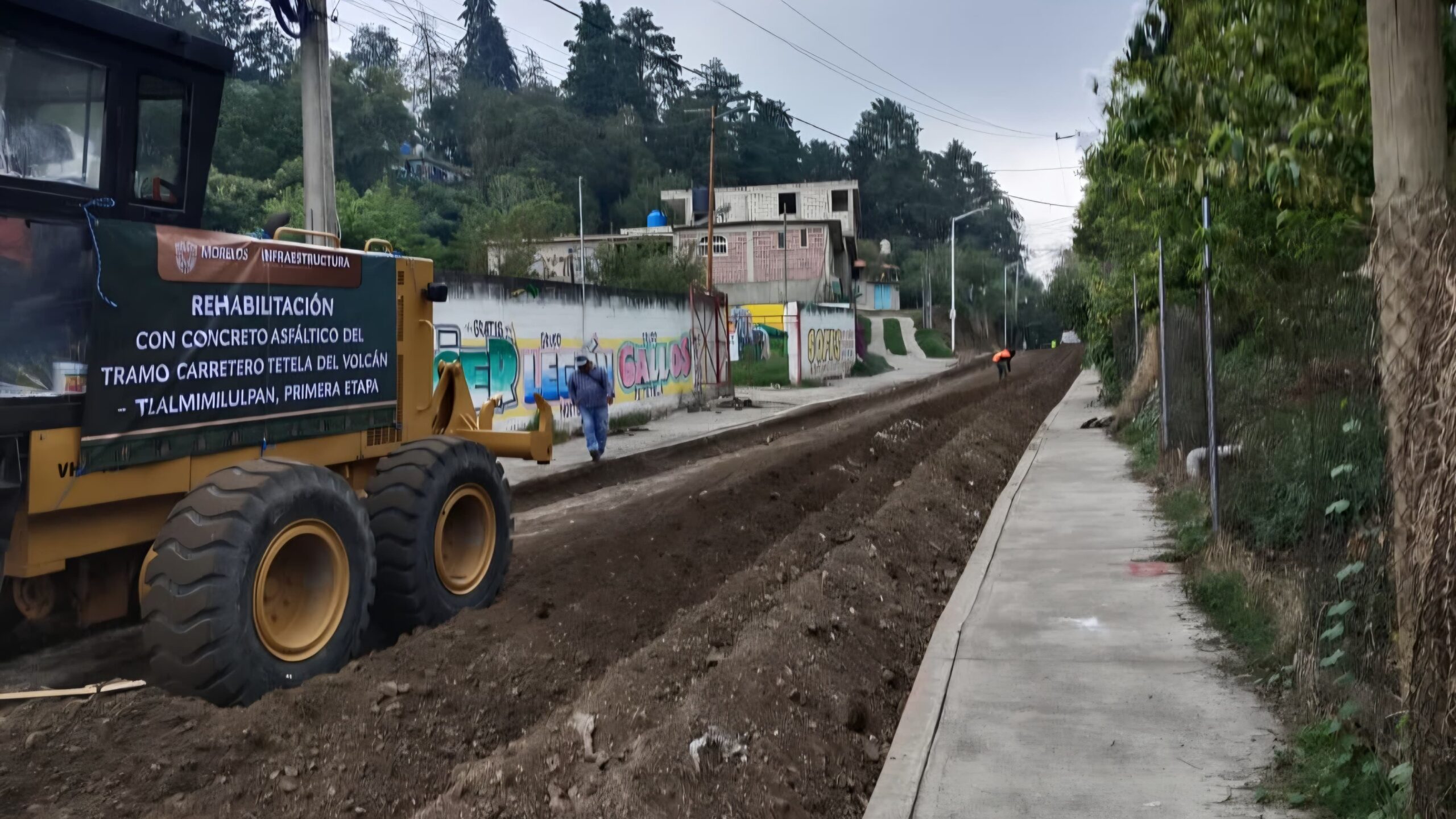 Repavimentan ruta estratégica de evacuación en Los Altos de Morelos