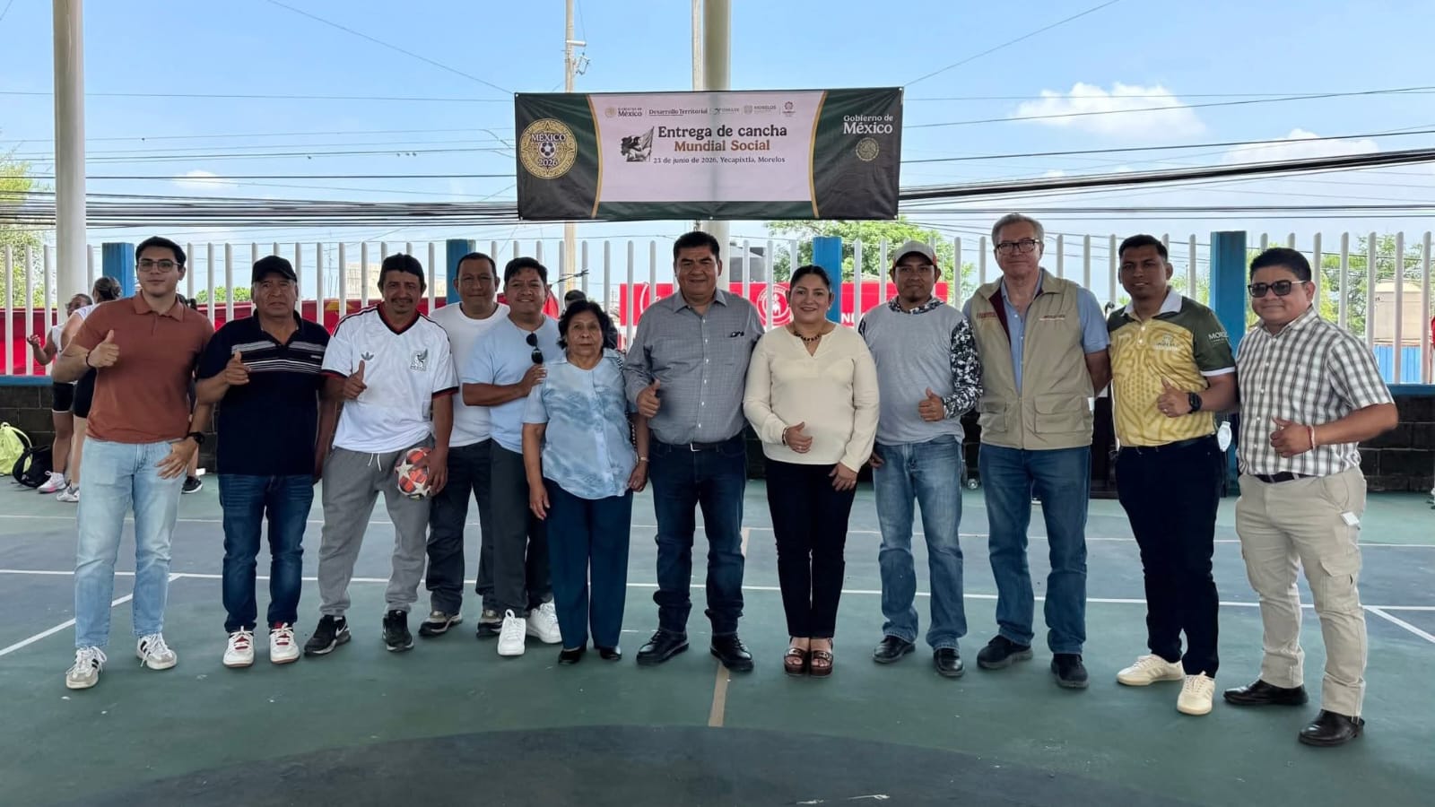 Rehabilitan cancha de usos múltiples en el barrio de San Marcos, en Yecapixtla