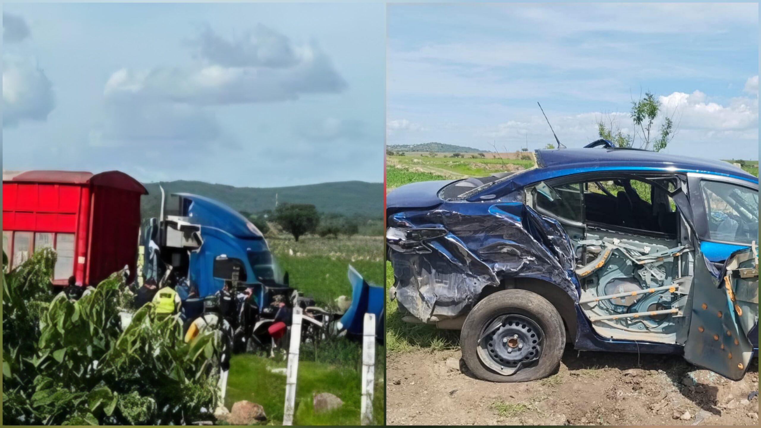 Intento de robo de tractocamión provoca aparatoso accidente en la Autopista Siglo XXI; deja cinco lesionados