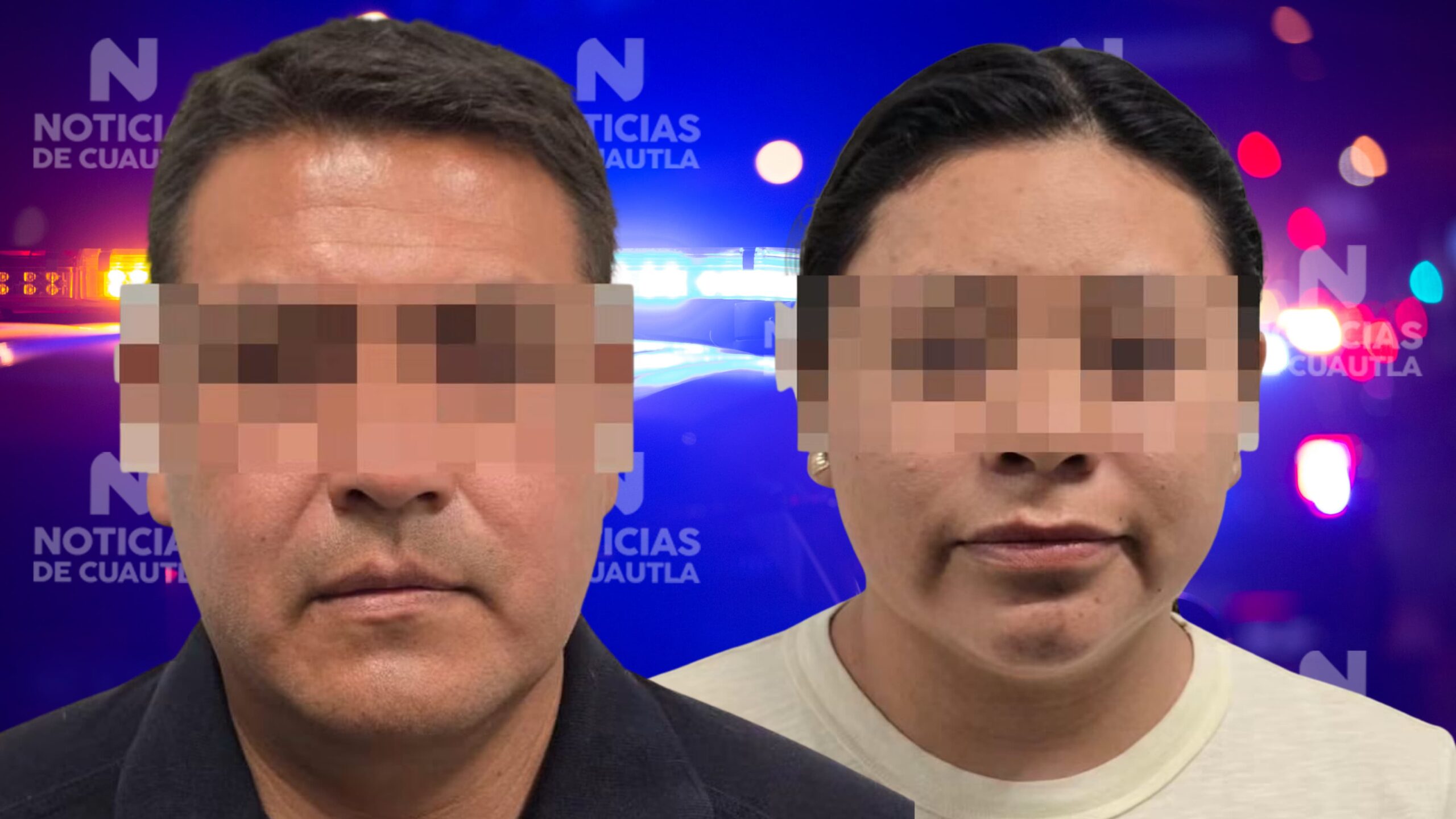 Detienen por extorsión a viuda del edil de Temoac y a director de Seguridad