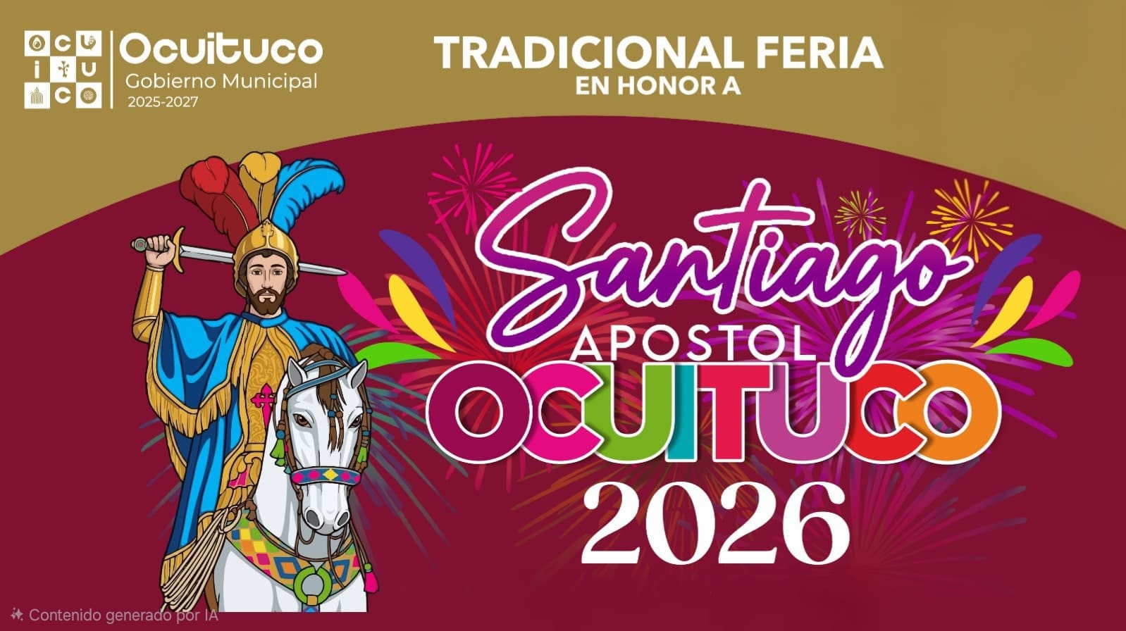 Presentan cartelera de la Feria en honor a Santiago Apóstol Ocuituco 2026