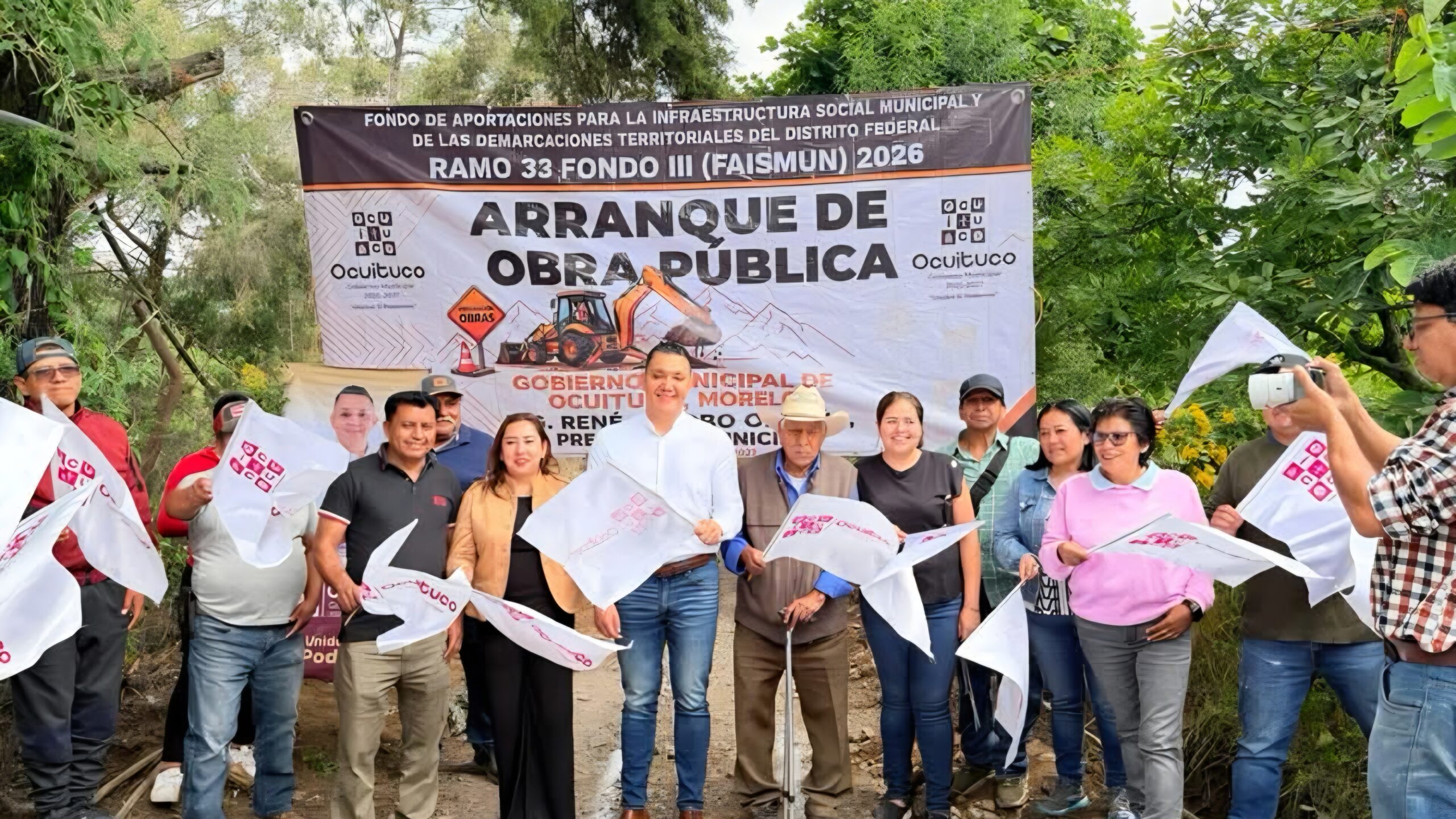 Inician obra de drenaje y pavimentación en Huejotengo