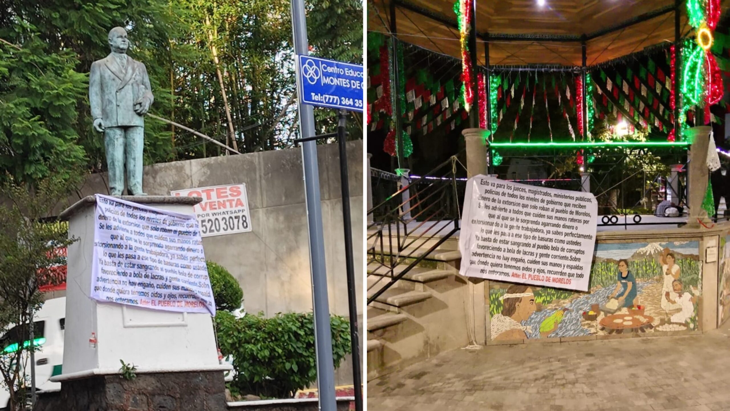 Aparecen narcomensajes en municipios clave de Morelos durante la madrugada