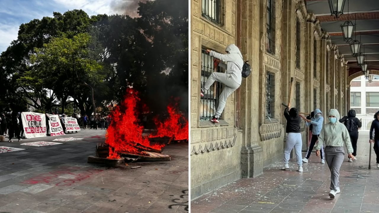 Normalistas de Amilcingo causan destrozos en Palacio de Gobierno Normalistas de Amilcingo causan destrozos en Palacio de Gobierno
