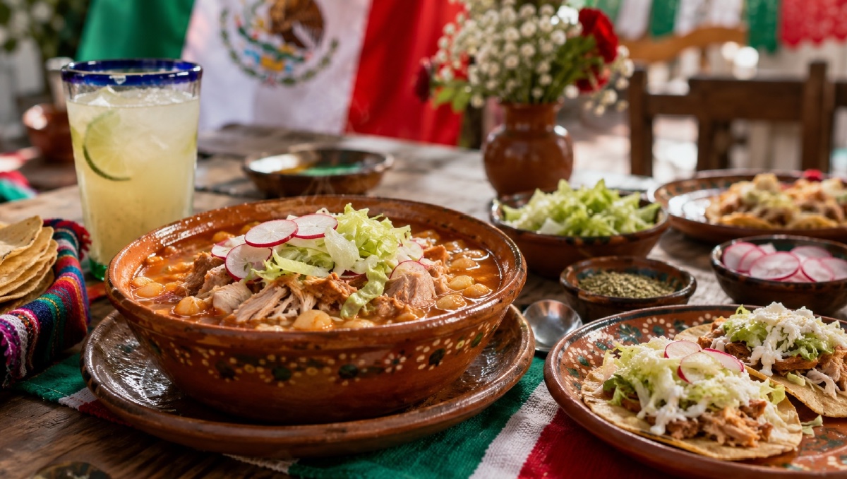 Familias alistan pozole, tacos y tostadas para una Noche Mexicana de bajo costo